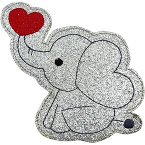 4'' Cute Elephant with Heart Embroidered Iron On Patch