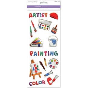 ملصقات الفنانين - ملصقات واضحة لكتاب ذاكرة المدرسة K -12 ملصقات سجل القصاصات للاشتعلات Scrapbooking School ملصقات Scrapbooking School Scrapbook Stickers 17 PC