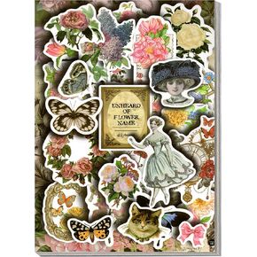 575 PCS Washi Stickers Book, 40 Sheets Vintage Aesthetic Scrapbook Stickers & Paper Ephemera for Scrapbooking Junk Journal Bullet Journaling Supplies Daily Planner DIY Craft