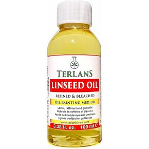 Linseed Oil Refined, 3.38 Fl. Oz (100 ml) | Natural Oil Paint Thinner | Wood Preserver