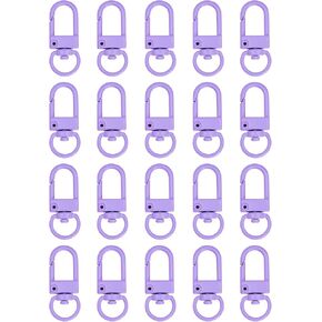 uxcell Lobster Claw Clasps, 20Pcs 33mm - Metal Swivel Clasps Snap Hook, Lanyard Clips for Bag Keychains Purses Charm Jewelry Making Connector DIY Craft Accessories (Sky Blue)