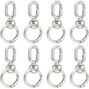 UNICRAFTALE 6Pcs 3 Colors Double Opening Swivel Snap Hook Swivel Lobster Clasps with Spring Gate Rings 55mm Long Metal Spring Hooks Clip Trigger Spring Keyring Buckle for Key Chains Bags Purses