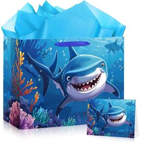 Dirt Bike Gift Bag for Boys Christmas Motocross Birthday Wrapping Bag with Tissue Paper and Card Motorcycle Birthday Decorations for Baby Shower Dirt Bike Theme Party Birthday Funny Games Party Supplies