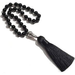 Tasbih Prayer Beads Allah & Muhammad Islamic Prayer Rosary Muslim Islam Misbaha Tasbeeh Sibha 99 Prayer Beads Necklace 33 Prayer Beads Bracelet (8mm Black Onyx+33 Beads)