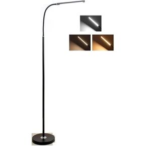 YuYue Electronic Floor Lamp,Super Bright Dimmable Led Floor Lamps for Living Room, Custom Color Temperature Standing Lamp with Remote Push Button, Adjustable Gooseneck Reading (White)