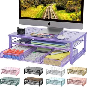 Gianotter Computer Monitor Reser ، منظم المكاتب مع درج ، منظمي المكاتب تخزين لوازم المكاتب الفصول الدراسية (الأرجواني) in Kuwait