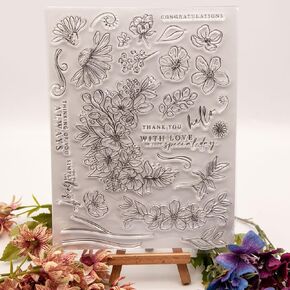 LZBRDY Heart Circle Stamps Sending Love Happiness Sunshine Hugs Celebrate Wishes Words Clear Stamps for Scrapbooking and Card Making