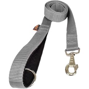 4 FT x 1" Wide Padded Handle Nylon Dog Leash for Training, Walking (Gray)