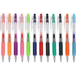 12PCS 0.5MM Colorful Ballpoint Pens Set - Comfort Grip, Durable Tip, Quick-dry Ink for Multi-purpose Use