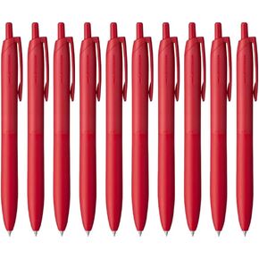 Uni Jetstream Single Ballpoint Pen, Equipped with 0.5mm Lite Touch Ink (Red), Red Body, SXNLS05.15, Set of 10