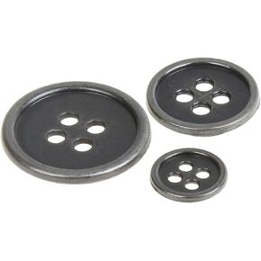 COTOWIN Antique Silver Metal Sew on Sewing Buttons, 4-Hole Buttons, Pack of 10 (Antique Silver, 22MM)