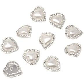 HONBAY 10pcs 22mm × 23 مم على شكل قلب أزرار أزرار بؤلؤة فواك