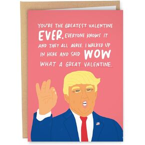 Sleazy Greetings Donald Trump Funny Valentine's Day Card For Men Women Him Her | Funny Vday Card For Husband Wife | Trump Greatest Valentine Ever Card