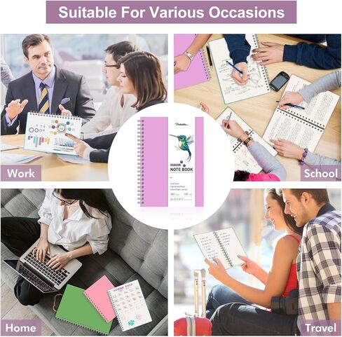 HIUKOOKA Bullet Dotted Journal - 300 Pages Large A4 Spiral Dotted Grid Notebook, 100gsm Dot Grid Paper, 8.5"x11" Hardcover Spiral Notebook for Sketching, Note Taking, Journals for Women&Men(Purple) in Saudi Arabia