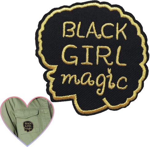 رقعة مطرزة ، Blm Black Girl Magic Iron on Sew on Patch for Clothing Jean Backpack ، Black Lives Matter ، 1pcs in Kuwait
