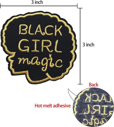 رقعة مطرزة ، Blm Black Girl Magic Iron on Sew on Patch for Clothing Jean Backpack ، Black Lives Matter ، 1pcs in Kuwait