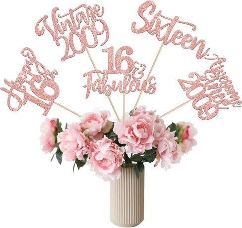 15 Pack Happy 15th Birthday Centerpiece Sticks Glitter Straight Outta 2010 Fifteen 15 Years Old Awesome Since 2010 Table Flower Centerpiece Sticks for 15 Fabulous Theme Party Supplies Black in Saudi Arabia