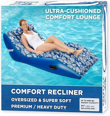 Aqua Ultra-Comfort Floating Pool Chair & Lake Raft with Pillow – Heavy Duty Pool Float, Lake Floating Chair in Kuwait