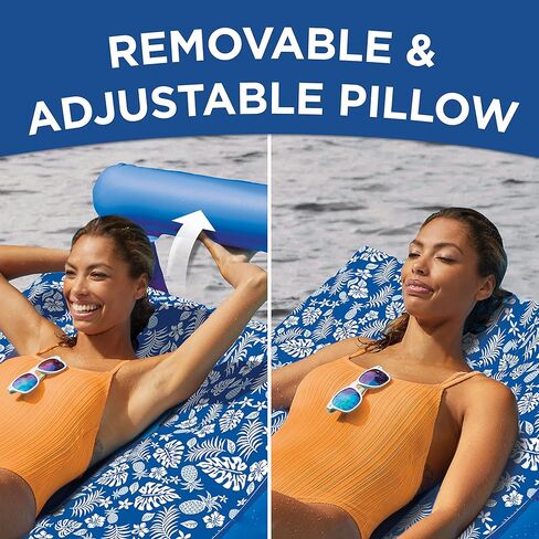 Aqua Ultra-Comfort Floating Pool Chair & Lake Raft with Pillow – Heavy Duty Pool Float, Lake Floating Chair in Kuwait