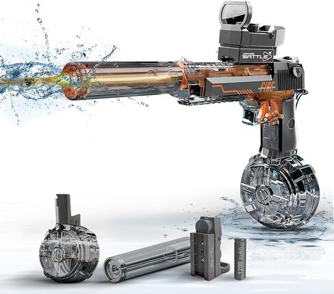 Automatic Electric Water Gun for Adults & Teens – High-Powered Squirt Gun with LED Lights, 32FT Range, 500ml Tank, IP67 Waterproof Outdoor Toy for Pool & Beach – Also Great for Kids Ages 8-12. in Saudi Arabia