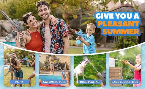 Automatic Electric Water Gun for Adults & Teens – High-Powered Squirt Gun with LED Lights, 32FT Range, 500ml Tank, IP67 Waterproof Outdoor Toy for Pool & Beach – Also Great for Kids Ages 8-12. in Saudi Arabia