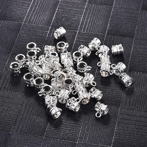 LANBEIDE 50pcs Antique Alloy Pendant Clasp Bail Beads Loose Spacer Beads Connectors For DIY Necklace Bracelet Jewelry Making in Saudi Arabia