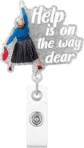 Help is on The Way,Funny Retractable Badge Reel for ID Card Badge,Retractable Badge Holder Alligator Clip for Nurse,Medical Assistant,Nursing Student,Teacher (Pink) in Kuwait