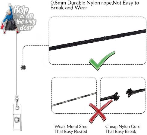 Help is on The Way,Funny Retractable Badge Reel for ID Card Badge,Retractable Badge Holder Alligator Clip for Nurse,Medical Assistant,Nursing Student,Teacher (Pink) in Kuwait