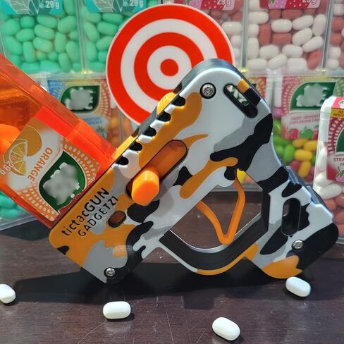 Candy Toy Gun Shooter - Wow... Shoots FAR & Fast! Loaded with Fun! 3D Printed Premium Toy Gun: Shoots Candy FAR Ships Today (Blizzard Storm) in Kuwait