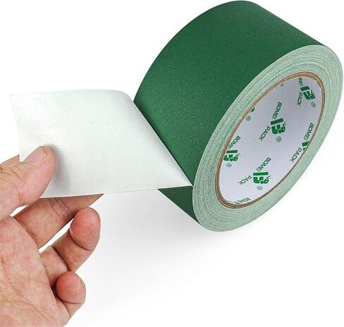 BOMI PACK TAPE Dark Green Gaffer ، غير عاكسة غير غير متيح ، 1 بوصة × 20 عامًا لا يوجد شريط لاصفي للدموع للدموع لعلم العلامات ، والكابل ، والمرحلة ، واستوديو الصور ، والرسامين ، وإصلاح القناة ، 1 حزمة in Kuwait