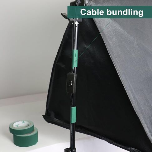 BOMI PACK TAPE Dark Green Gaffer ، غير عاكسة غير غير متيح ، 1 بوصة × 20 عامًا لا يوجد شريط لاصفي للدموع للدموع لعلم العلامات ، والكابل ، والمرحلة ، واستوديو الصور ، والرسامين ، وإصلاح القناة ، 1 حزمة in Kuwait
