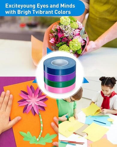 4 لفات الشريط الملون ، يستخدم شريط أنابيب الماء متعددة ، شريط قناة مقاوم للماء ، شريط متعدد الوظائف للحرف اليدوية والفن ، الاستفادة من عدم وجود بقايا ، من السهل تمزيقها يدويًا ، رائعة للتعبئة. in Kuwait