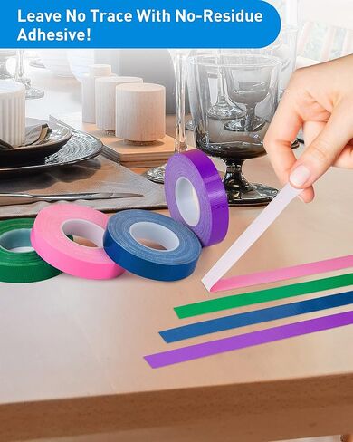 4 لفات الشريط الملون ، يستخدم شريط أنابيب الماء متعددة ، شريط قناة مقاوم للماء ، شريط متعدد الوظائف للحرف اليدوية والفن ، الاستفادة من عدم وجود بقايا ، من السهل تمزيقها يدويًا ، رائعة للتعبئة. in Kuwait