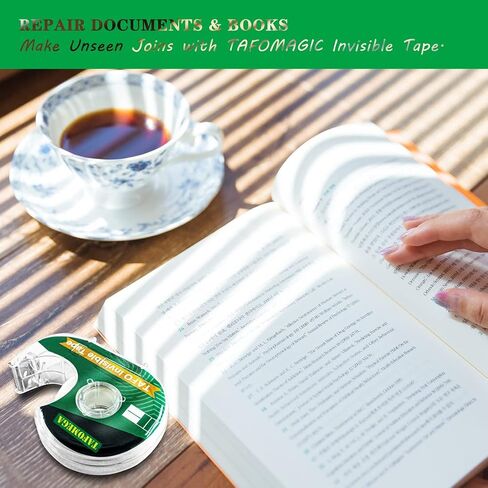 Clear Tape with Dispenser - 18 Pack Frosted Writable Invisible Tape for Home, Office, School, Gift Wrapping, Paper Repair - 7/10" x 800" in Saudi Arabia