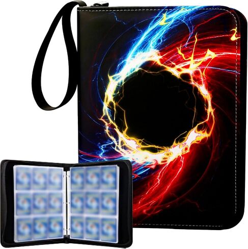 Card Binder with 9 Pockets, Trade Binder Fits 900 Cards with 50 Pages, Portable Collection Card Book, Game Sports Card with Photo Albums with Zipper for Gifts-Red in Saudi Arabia
