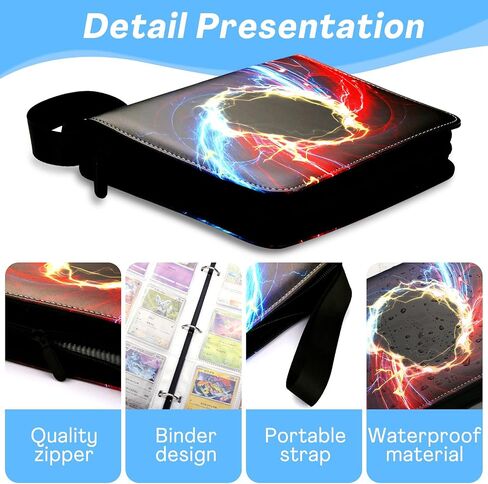 Card Binder with 9 Pockets, Trade Binder Fits 900 Cards with 50 Pages, Portable Collection Card Book, Game Sports Card with Photo Albums with Zipper for Gifts-Red in Saudi Arabia