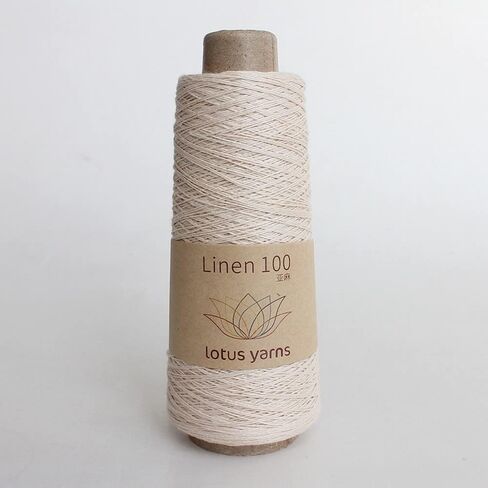 Lotus Yarns 100% Natural Linen Lace Weight Hand Knitting Crochet Yarn 100g/cone for Summer Fashion Garments Baby Clothes Soft and Cool 01 in Kuwait
