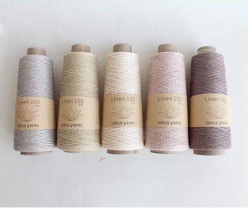 Lotus Yarns 100% Natural Linen Lace Weight Hand Knitting Crochet Yarn 100g/cone for Summer Fashion Garments Baby Clothes Soft and Cool 01 in Kuwait