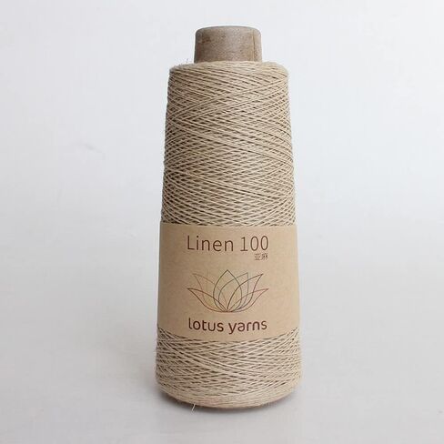 Lotus Yarns 100% Natural Linen Lace Weight Hand Knitting Crochet Yarn 100g/cone for Summer Fashion Garments Baby Clothes Soft and Cool 01 in Kuwait