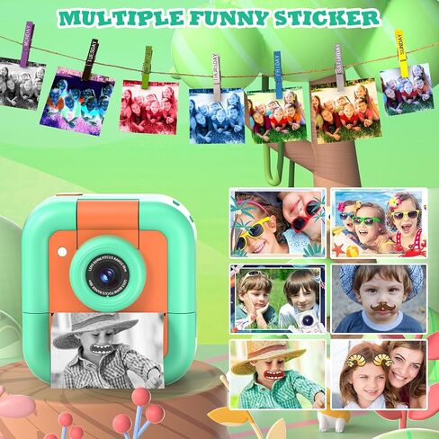 Instant Print Camera for Kids,Christmas Birthday Gifts Toy for Girls HD Video Camera for Kids，Kids Instant Print Camera Portable Toy 3 4 5 6 7 8 9 Year Old Child with 32GB Card-Pink in Saudi Arabia