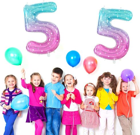 Number 5 Balloon, Large number balloons 40 inch, 5th Birthday Party Decorations Supplies 5 Year Old Birthday Sign Decor in Kuwait
