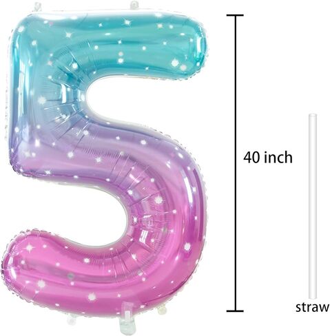 Number 5 Balloon, Large number balloons 40 inch, 5th Birthday Party Decorations Supplies 5 Year Old Birthday Sign Decor in Kuwait