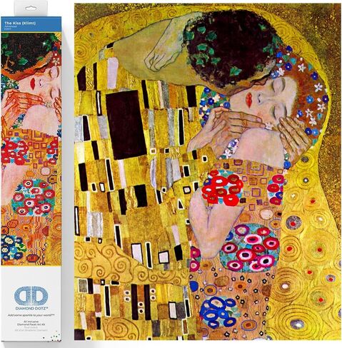 Diamond Dotz the Kiss (Klimt) مجموعات الطلاء الماس للبالغين - مجموعات فن الماس أكياس مريحة مريحة مع Dotz Gems 28x22 in Saudi Arabia