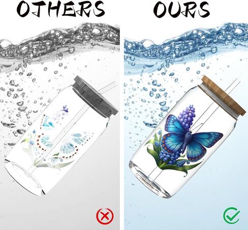 DORSBABY 36 sheets UV DTF cup wraps for 16OZ, UV DTF cup wrap was made up by Butterfly, widely be used on mugs, cups, iPhone,desk surfaces and so on in Saudi Arabia