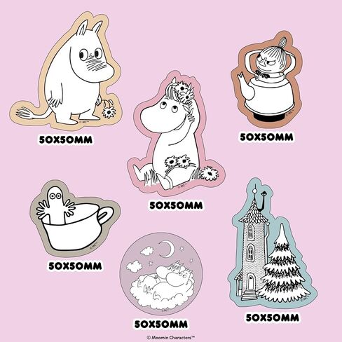 iFace Moomin Special Limited Edition Phone Case DIY Cute Decoration Sticker Set – Universally Compatible Smartphone Case Vinyl Decals for iPhone 16/15 / 14/13 and Samsung Galaxy - 5 Piece - Set 1 in Kuwait