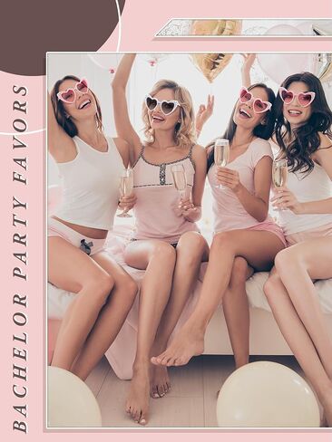 10 Pcs Bachelorette Party Sunglasses Pearl Heart Shaped Sunglasses Bridesmaid Gifts for Women Bride Wedding Party in Saudi Arabia