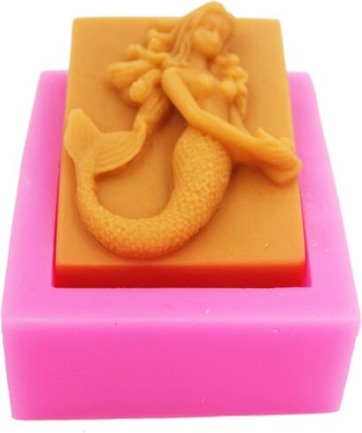 3D Mermaid Silicone Soap Mold 3D Handmade Craft Mould Longzang Soap Molds (S116) in Kuwait