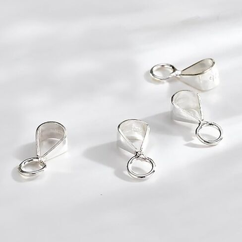10pcs 925 sterling Silver Prendant Clasp Finding with Beach Loop Jewelry Bails for Pendants Slider Molecors for Charm Necklace Making in Kuwait