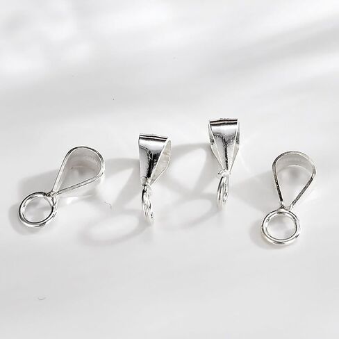 10pcs 925 sterling Silver Prendant Clasp Finding with Beach Loop Jewelry Bails for Pendants Slider Molecors for Charm Necklace Making in Kuwait