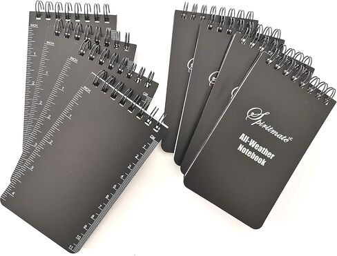 SPIRITMATE All-Weather Top Spiral Notebooks 3x5inches Hardcover Thick 120G Waterproof Stone Paper, Ruled line and Graph Grid in One Design Note Pads, 50Sheets/100PagesPer Each Notebook (8Pack) in Saudi Arabia